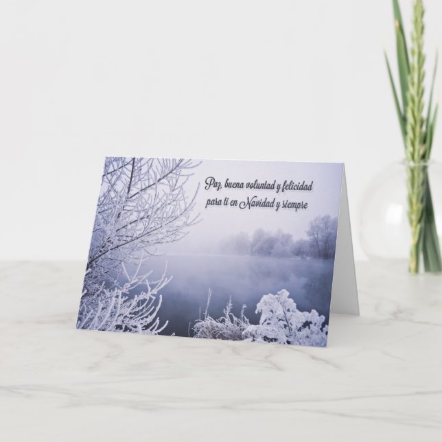 Cartes Pour Fêtes Annuelles Lago Nieve Navidad (Devant)