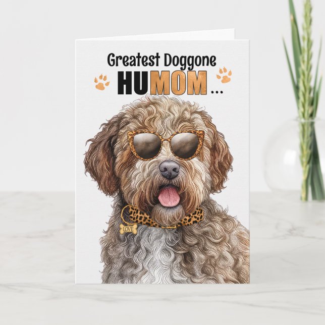 Cartes Pour Fêtes Annuelles Lagotto Romagnolo Dog Best HuMOM Jour des Mères (Devant)