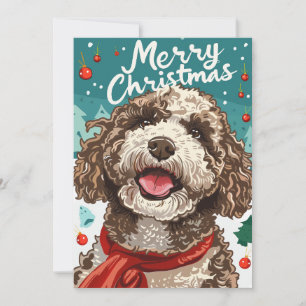 Cartes Pour Fêtes Annuelles Lagotto Romagnolo Joyeux Noël