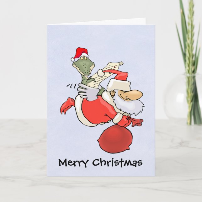 Cartes Pour Fêtes Annuelles L'aide de Père Noël (Devant)