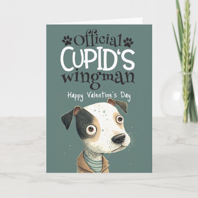 Cartes Pour Fêtes Annuelles L'ailier de Cupid... Valentine du chien (Devant)