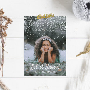 Cartes Pour Fêtes Annuelles Laisse-Le Neiger ! Noël photo moderne