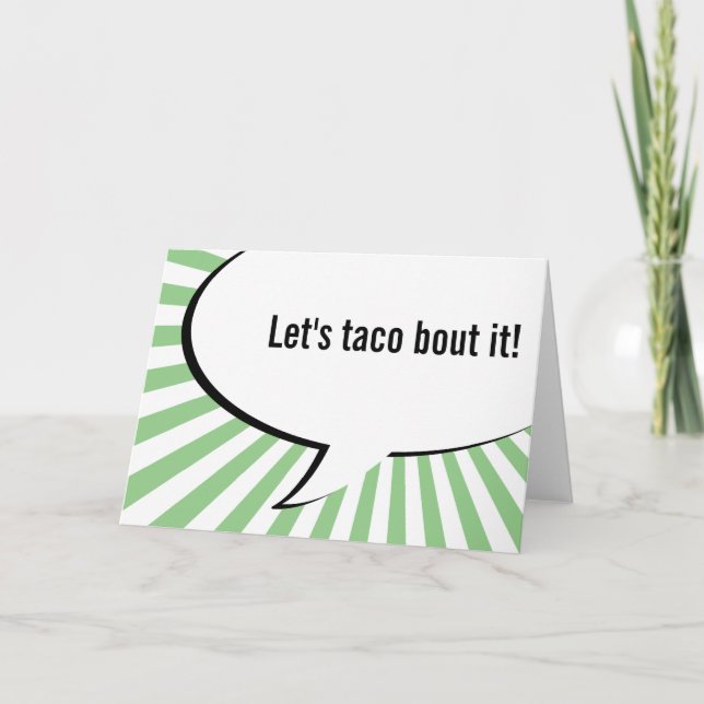 Cartes Pour Fêtes Annuelles laisse taco en parler (Devant)