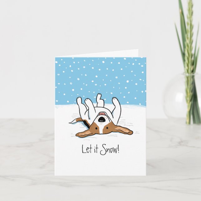 Cartes Pour Fêtes Annuelles Laisser la neige Beagle vacances - Un chien neigeu (Devant)