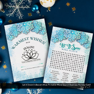 Cartes Pour Fêtes Annuelles Laisser la neige bleu imprimable Recherche de mots