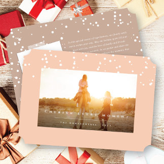 Cartes Pour Fêtes Annuelles Laisser La Neige Chercher Chaque Moment Minimalist