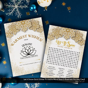 Cartes Pour Fêtes Annuelles Laisser la neige-Gold Printable Business Word Sear