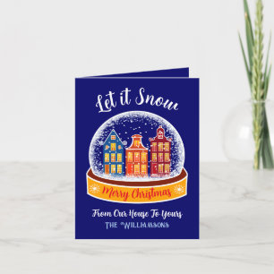 Cartes Pour Fêtes Annuelles Laisser neige Snowglobe Amsterdam Village de Noël