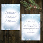 Cartes Pour Fêtes Annuelles Laisser neiger bleu pâle Flèche de neige<br><div class="desc">Diffusez la magie et l'excitation de la saison des Fêtes avec notre carte de Noël personnalisée "Let it snow". C'est une façon parfaite d'envoyer des voeux chaleureux et d'évoquer la joie des souvenirs enneigés.</div>