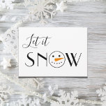 Cartes Pour Fêtes Annuelles Laisser neiger Snowman simple moderne<br><div class="desc">Laisser la typographie et le script de neige créer ce mignon visage bonhomme de neige ajouté dans le "O" dans le mot NEIGE pour créer une adorable carte de voeux rustique moderne de style rustique. Toute famille ou ami sur votre liste de cartes de vacances aimerait recevoir une telle carte...</div>