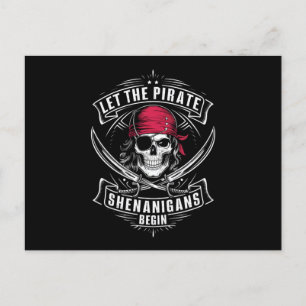 Cartes Pour Fêtes Annuelles Laissez les Shenanigans de pirate commencer crâne