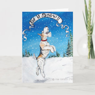 Cartes Pour Fêtes Annuelles Laissez lui neiger Fox Terrier de fil !