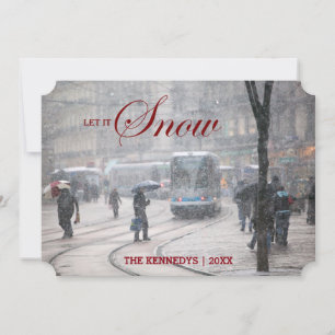 Cartes Pour Fêtes Annuelles Laissez lui neiger - tempête de neige française