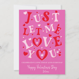 Cartes Pour Fêtes Annuelles Laissez-moi simplement vous aimer Cœurs roses Sain