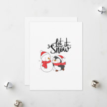 Laissez Neiger avec un Bonhomme de Neige et un Man