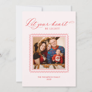 Cartes Pour Fêtes Annuelles Laissez Votre Cœur être Léger Calligraphie Photo R