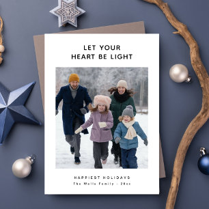Cartes Pour Fêtes Annuelles Laissez votre coeur être lumière Famille Photo Noë