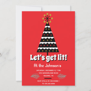 Cartes Pour Fêtes Annuelles Laissons-nous la fête de Noël rétro