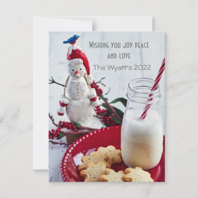 Cartes Pour Fêtes Annuelles Lait et biscuits pour le Père Noël (Devant)