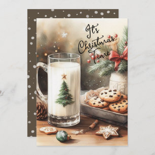 Cartes Pour Fêtes Annuelles Lait et cookies pour Père Noël