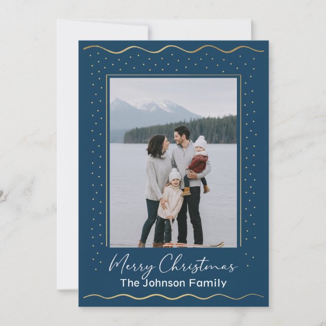 Cartes Pour Fêtes Annuelles Lake Inspired Photo Family Christmas Card (Devant)