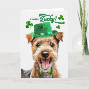 Cartes Pour Fêtes Annuelles Lakeland Terrier Feelin' Lucky St Patrick's Day