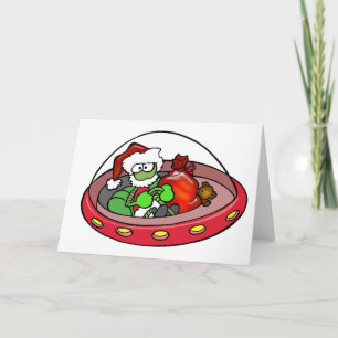 Cartes Pour Fêtes Annuelles L'Alien Père Noël à UFO : Noël hors du monde !
