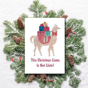 Cartes Pour Fêtes Annuelles Lama Alpaga Drôle Mignon Unique Joyeux Noël en Ret