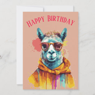 Cartes Pour Fêtes Annuelles Lama Amour & Rires Joyeux Anniversaire
