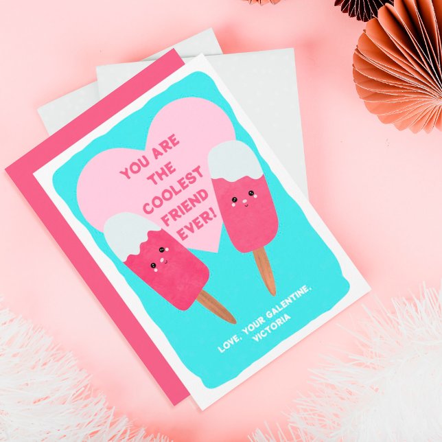 Cartes Pour Fêtes Annuelles L'ami le plus froid Popsicle Galentine's Valentine (Créateur téléchargé)