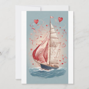 Cartes Pour Fêtes Annuelles L'amour à l'horizon : Croisière en voilier pour la