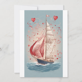 Cartes Pour Fêtes Annuelles L'amour à l'horizon : Saint Valentin Voilier Gree