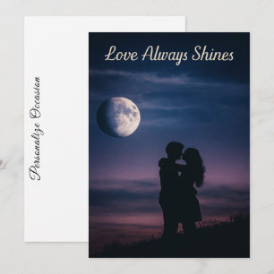 Cartes Pour Fêtes Annuelles L'amour au clair de lune romantique brille toujour
