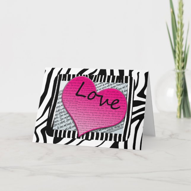 Cartes Pour Fêtes Annuelles L'amour croit, endure - 1 Corinthiens 13 Cœurs (Devant)