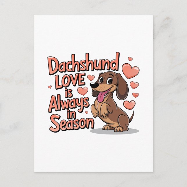 Cartes Pour Fêtes Annuelles L'Amour Dachshund Est Toujours En Saison (Devant)