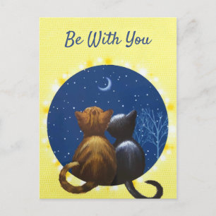 Cartes Pour Fêtes Annuelles L'amour de lune de chat soit avec vous