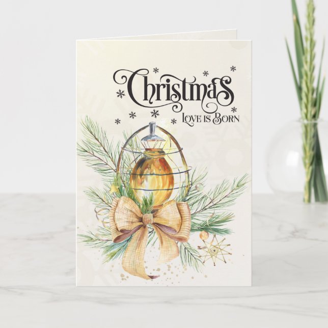 Cartes Pour Fêtes Annuelles L'amour de Noël est né Jean 3:16 (Devant)