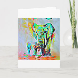 Cartes Pour Fêtes Annuelles L'amour des éléphants