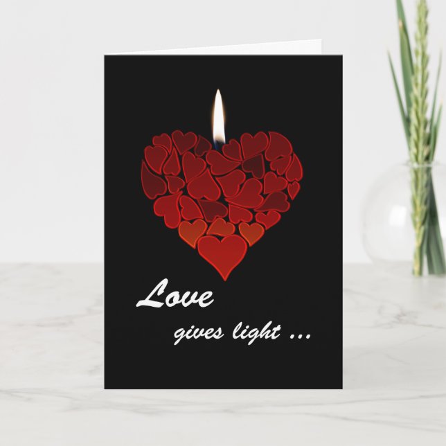 Cartes Pour Fêtes Annuelles L'Amour Donne Lumière ... Saint Valentin, Coeur, F (Devant)
