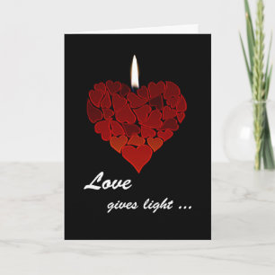 Cartes Pour Fêtes Annuelles L'Amour Donne Lumière ... Saint Valentin, Coeur, F