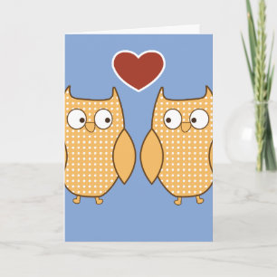 Cartes Pour Fêtes Annuelles L'amour du coeur du hibou