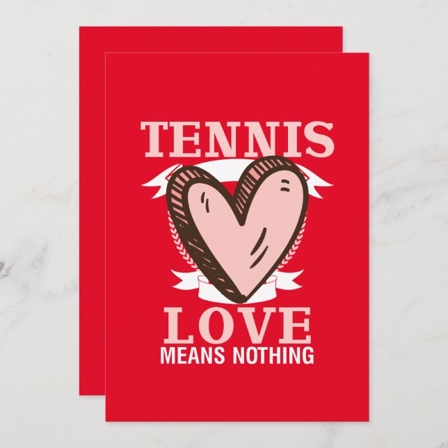 Cartes Pour Fêtes Annuelles L'amour du tennis ne signifie rien pour la Saint-V (Devant / Derrière)