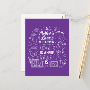 Cartes Pour Fêtes Annuelles L'amour d'une mère est éternel & La maison est là