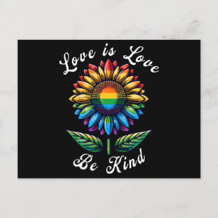 Cartes Pour Fêtes Annuelles L'amour est l'amour Rainbow Sunflower LGBT+ Gay Le