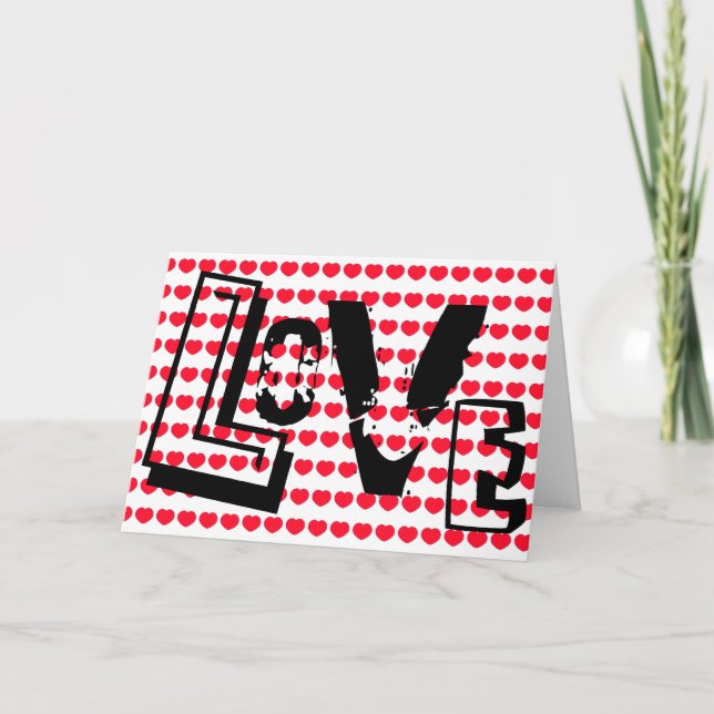 Cartes Pour Fêtes Annuelles L'amour est le coeur des mots Valentine (Devant)