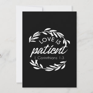 Cartes Pour Fêtes Annuelles L'amour est patient, Corinthe, Écriture minimale D