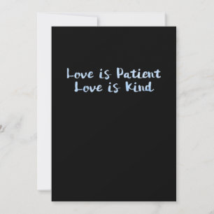 Cartes Pour Fêtes Annuelles L'amour est patient L'amour est gentil Bleu Minima