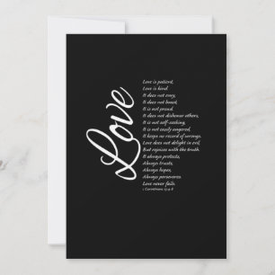 Cartes Pour Fêtes Annuelles L'amour est patient, l'amour est gentil Corinthien