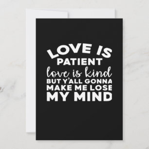 Cartes Pour Fêtes Annuelles L'amour est patient, l'amour est gentil, drôle mar