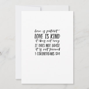 Cartes Pour Fêtes Annuelles L'amour est patient l'amour est gentil Style éléga